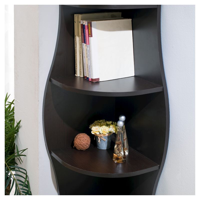 70.8&#34; Ronni Contemporary 5 Shelf Corner Bookcase Walnut - HOMES: Inside + Out, 5 of 9