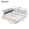 1pc Full Size Storage Platform Bed, Solid Wood Frame with Upholstered Headboard, Shelves & Drawers - Baofuwish - 4 of 4