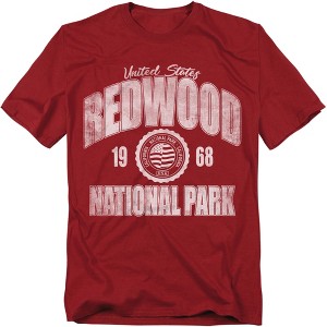 Redwood National Park Established Date Adult T-Shirt Cardinal - 1 of 4
