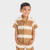 Grayson Mini Toddler Boys' Textured Woven Shirt and Shorts Set - Brown - 3 of 4
