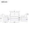 4-Piece Outdoor Patio Furniture Set, PE Rattan Wicker Conversation Set with Loveseat, Chairs & Glass-Top Coffee Table - ModernLuxe - 3 of 4