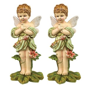 Design Toscano Gertie, the English Flower Fairy Statue: Set of Two - 1 of 2