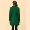 Allegra K Women's Elegant Notched Lapel Double Breasted Long Sleeve Winter Overcoat - 4 of 4