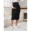 INSPIRE CHIC Women's Maternity High Waist Casual Side Split Stretchy Elastic Bodycon Sweater Skirt - 3 of 4