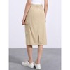 Allegra K Women's High Waisted Elastic Back Corduroy Midi Cargo Skirts with Pockets - 3 of 4