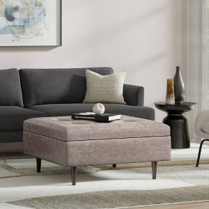 WyndenHall Blanchette Mid Century Large Square Coffee Table Storage Ottoman - 1 of 4
