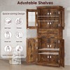 67 Inch Tall Bathroom Cabinet with 4 Doors and Flip Glass Drawer, Storage Cabinet with Adjustable Shelves, Freestanding Organizer for Kitchen, Pantry - 4 of 4