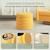 WestinTrends Alexandria Mid-Century Modern Faux Shearling Shearling Round Storage Ottoman - 4 of 4