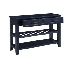 GlasFlength Console Tables Retro Design Console with Two Open Shelves Table Entryway Table Display Shelf for Room, Blue, 42.01"*13.78"*29.92" - 1 of 4