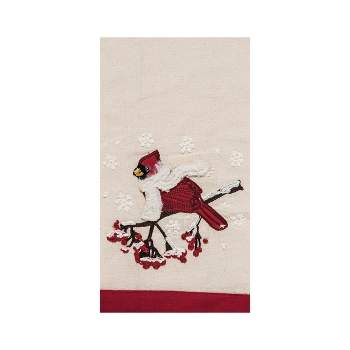 C&F Home Winter Theme Cozy Red Cardinal in White Scarf Christmas Kitchen Cotton Flour Sack Kitchen Dish Towel 27L x 18W in.