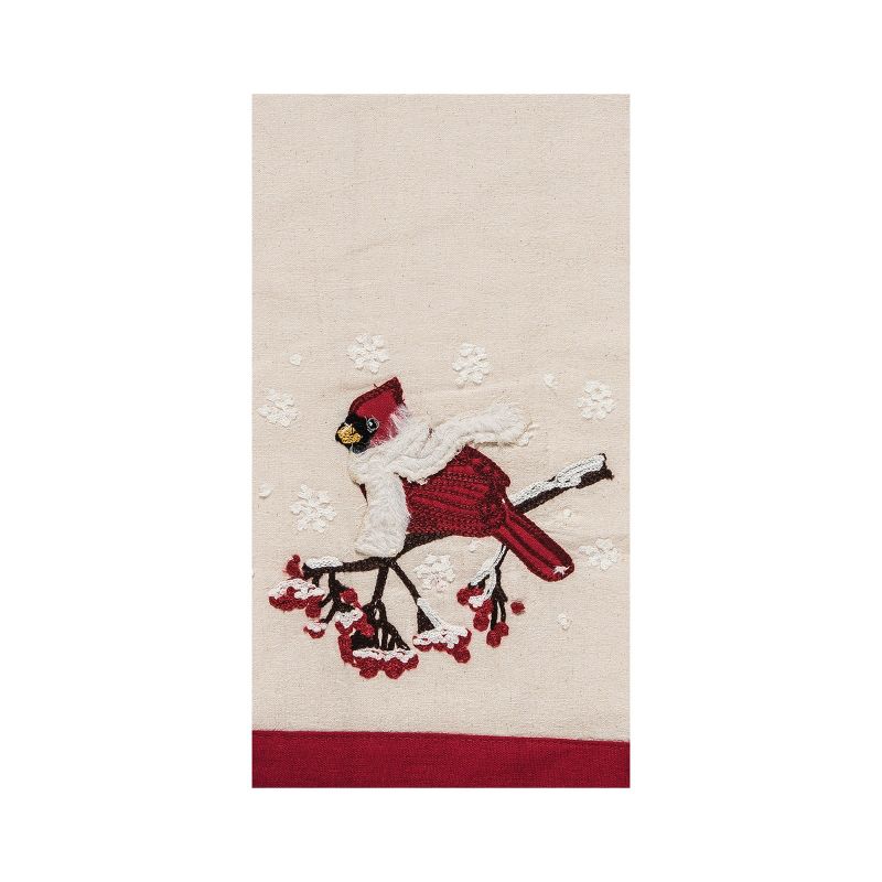 C&F Home Winter Theme Cozy Red Cardinal in White Scarf Christmas Kitchen Cotton Flour Sack Kitchen Dish Towel 27L x 18W in., 1 of 4