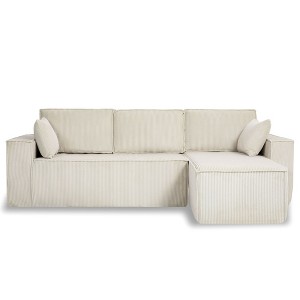 NicBex L-Shape Modular Sectional Sofa Couch,Corduroy Cloud Couch for Living Room,2 PIC Free Combination,No Assembly Required,Beige - 1 of 4