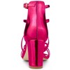 Allegra K Women's Strappy Crisscross Adjustable Buckle Strap Block Heels Sandals - 3 of 4