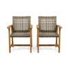 HAMPTON WOOD AND WICKER DINING CHAIR( SET OF 2 ) - 2 of 4