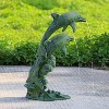 SPI Home Leaping Dolphins Garden Spitter – 25.5" Metal Outdoor Water Feature with Bronze Finish for Pond or Fountain Decor - 3 of 3