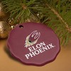 Elon University Phoenix Logo Porcelain Scalloped Holiday Christmas Tree Ornament - 4 of 4