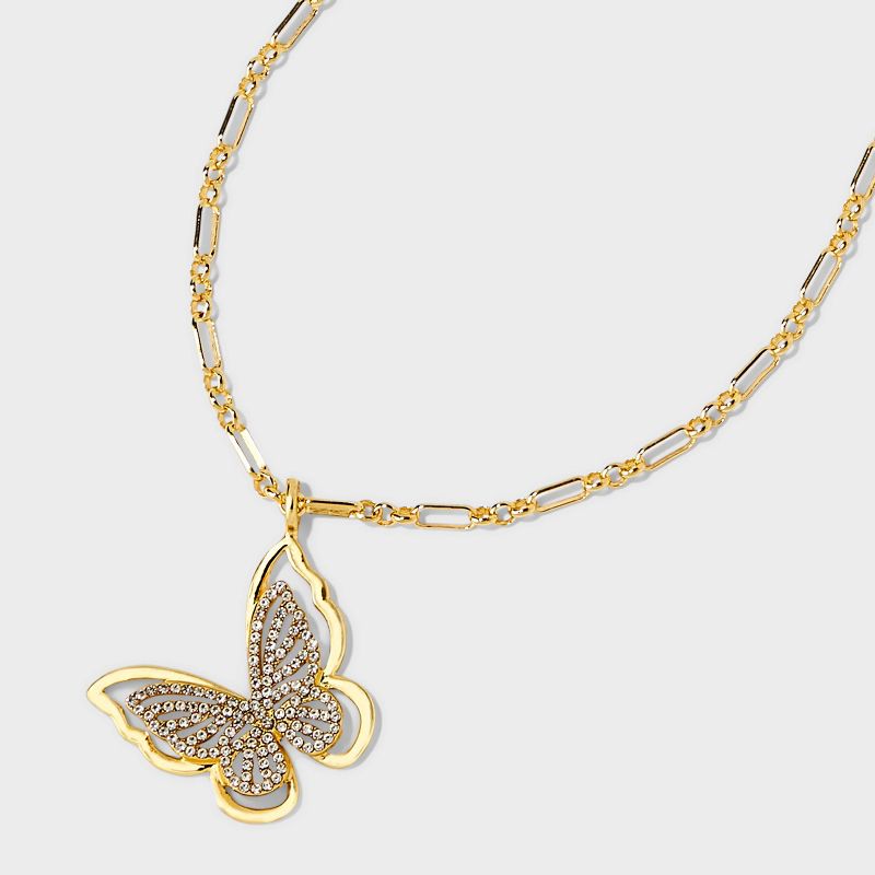 SUGARFIX by BaubleBar Butterfly Pendant Necklace - Gold, 4 of 5