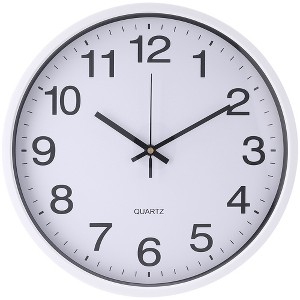 REGALWOVEN Plastic Battery Powered Silent Big Number Wall Clock  14 x 14 x 1.8 Inches - 1 of 4
