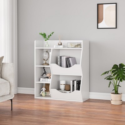 5-Cubby Kids Bookshelf & Playful Bookcase for Boys and Girls, Toy Storage Organizer for Books and Toys