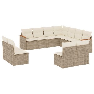 vidaXL Garden Sofa Set Beige PE rattan Modular Garden Sofa Set - 1 of 4