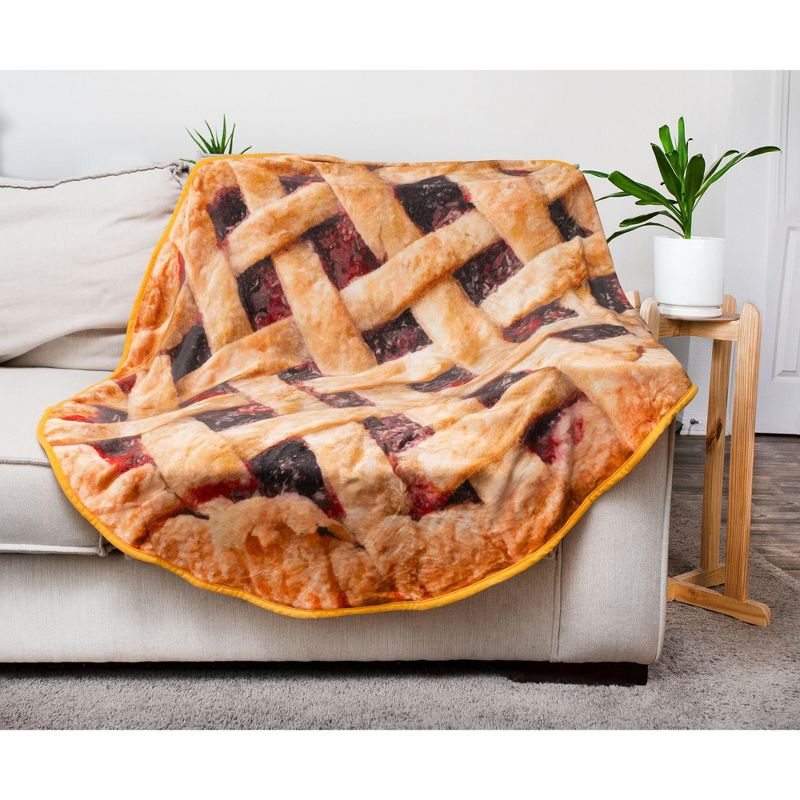 Toynk Cherry Pie Round Fleece Throw Blanket | 60 Inches, 3 of 7