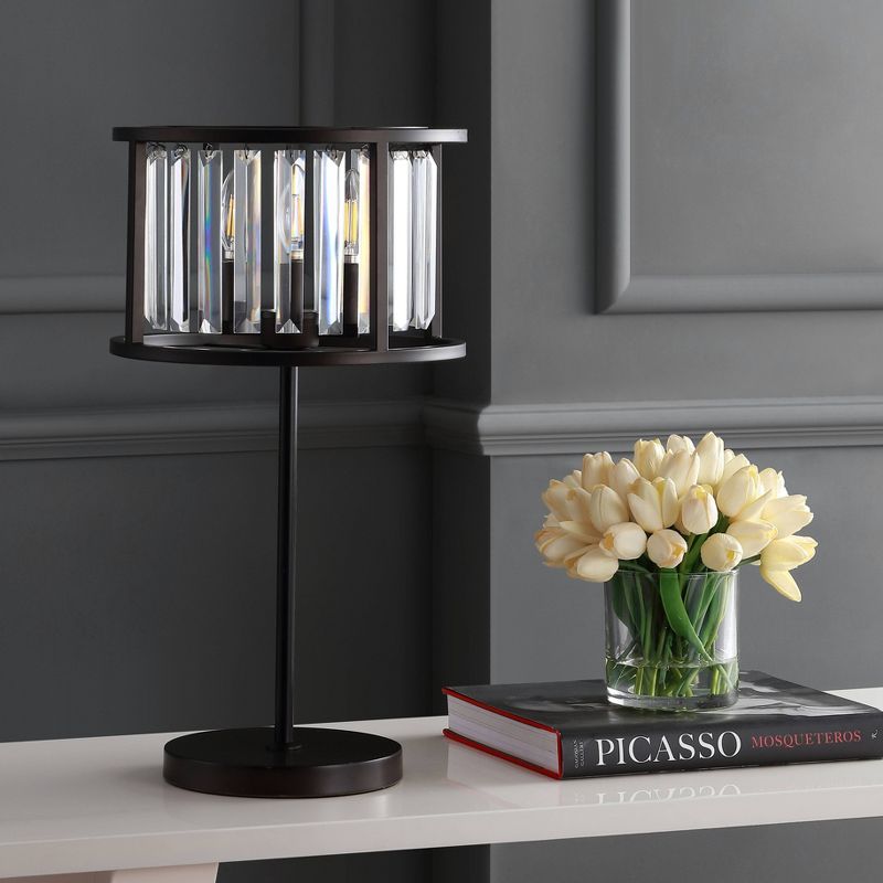 21.5&#34; Metal/Crystal Bevin Table Lamp (Includes LED Light Bulb) Black - JONATHAN Y, 4 of 6