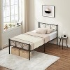 Twin Bed Frame with Headboard, 12.2" H Metal Platform Bed Frame for Kids, Heavy Duty Steel Slat Pink Twin Size Bed Frame, No Box Spring Needed - 4 of 4