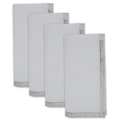 White Studded Design Table Napkins Set of 4