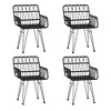 vidaXL Bistro Set Outdoor Patio Balcony Table and Chairs Rattan Look 5 Piece - Black - 4 of 4