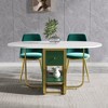 Yukimo 59.1" Modern Rectangle Leaf Folding Dining Table with Storage - Green MDF Top & Gold Metal Base, Seats 4-6 - 2 of 4