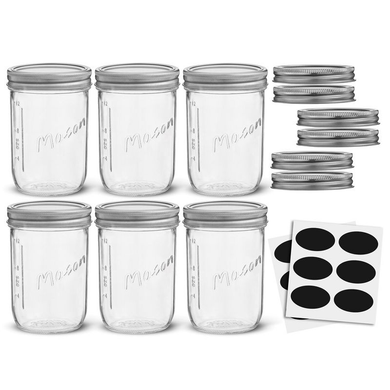 JoyJolt Wide Mason Jars with Airtight Lids, Labels and Measures - 16 oz - Set of 6, 3 of 7