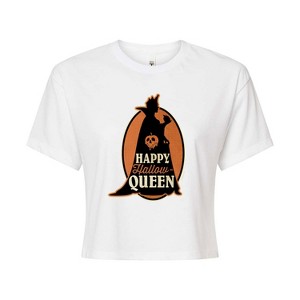 Women's - Disney Villains - Happy Hallowqueen Cropped Graphic T-Shirt - 1 of 4