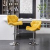 Velvet Diamond Tufted Swivel Adjustable Barstools, Set of 2 with Mid-Back and Footrest - 2 of 4