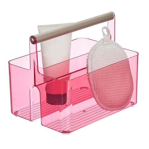 Mdesign Plastic Portable Bathroom Shower Caddy Tote With Handle, Dark Pink  Tint : Target