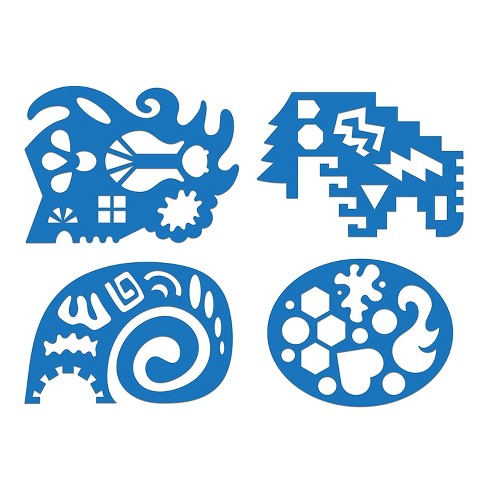 Roylco Unruly Rulers Stencils Blue Pack of 4 (R-58632)  - image 1 of 2