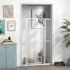 PawHut 59" Extra Tall Pet Gate for Cats, 30"-41" Dog Gate with Cat Door, 1.4" Narrow Gap, 2.8" and 5.5" Extension, for Doorway, Hallway, Stairway - 2 of 4