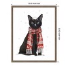 Amanti Art Black Cat Red Scarf by Fab Funky Canvas Wall Art Print Framed 16-in. W x 20-in. H. - 3 of 4