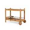 NicBex Mobile Kitchen Island Cart Wooden Frame Kitchen Carts on Wheels with Storage, 2-Tier Shelves for Kitchen, Brown - 4 of 4