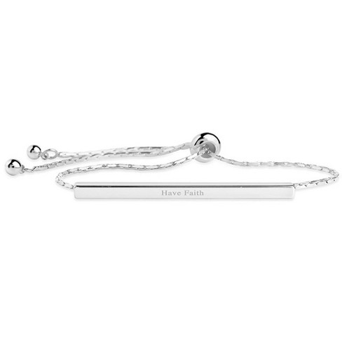 Shine By Sterling Forever Inspirational Bar Slider Bracelet : Target