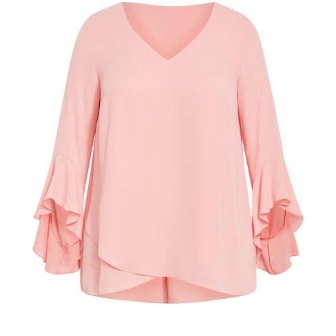 Avenue | Women's Plus Size Vera Asym Top - Blush - 22w/24w : Target