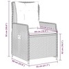 vidaXL Reclining Patio Chairs 2 Pcs Set - Outdoor Rattan Recliner Armchair in Gray with Navy Cushions - 2 of 4