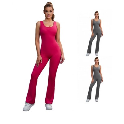 INSPIRE CHIC 3 Pcs Women's Hollow Back One Piece Long Workout Fitness Full Body Shapers