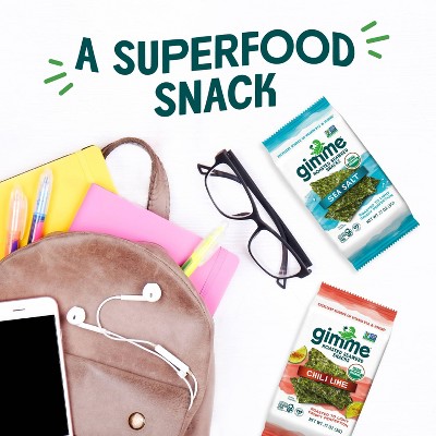 Gimme Chili Lime Roasted Seaweed Snack - 0.7oz/4ct