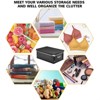 Aoibox Plastic Decorative Storage Bins with Lids Black 3 Pack Foldable Moisture-Proof Handles for Clothes Blankets - 2 of 4