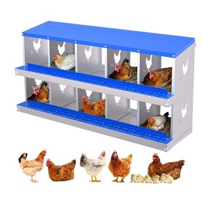 Garvee 8/10-Hole Metal Chicken Nesting Box with Perch, Roll-Away Egg Design, Wall Mount or Freestanding, Heavy-Duty Galvanized Steel - 1 of 4