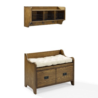 2pc Fremont Entryway Kit Bench and Shelf Coffee - Crosley