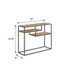 GDFStudio Minimal Joy 42" Wood and Steel Console Table with Shelves - 3 of 4