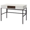 Vynxaria Rectangular Writing Desk - Built-in USB Port/Plug, 1 Drawer, 3 Storage Compartments, Metal Base, Natural & Black Finish - 4 of 4