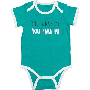 Pavilion Gift Company - You Wake Me - 12-24 Months Teal Bodysuit - Leotards and Bodysuits - 1 of 4