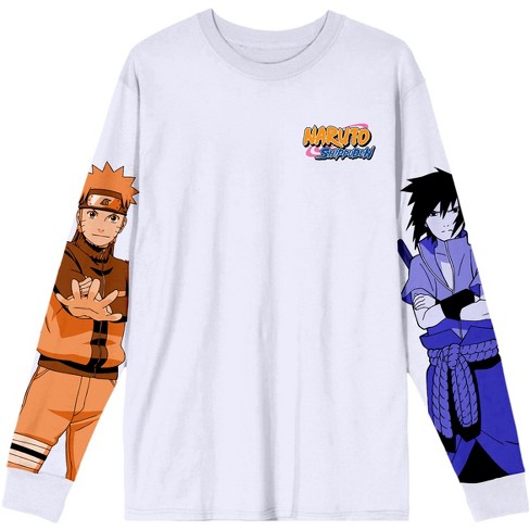 Naruto Shippuden Naruto and Sasuke Sleeve Print Shirt-Small